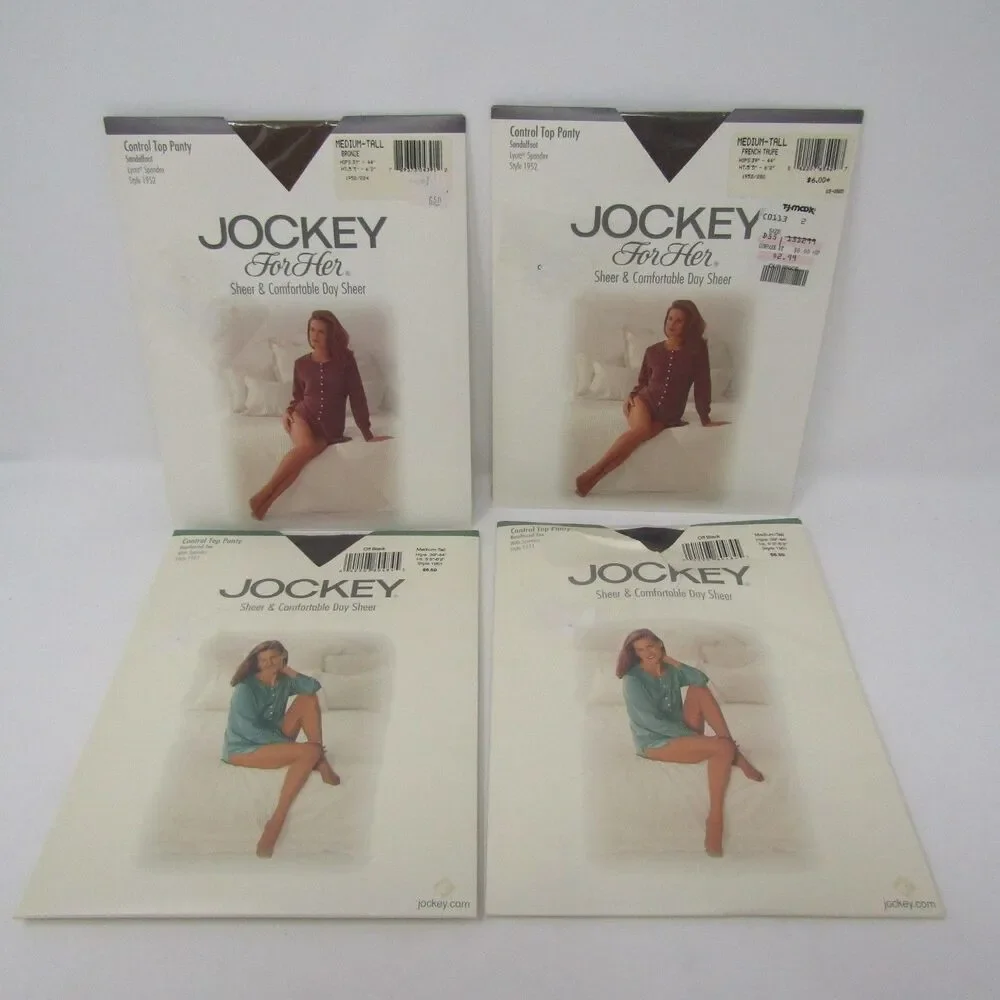 Jockey For Her Control Top Pantyhose Medium Tall Sheer Sandalfoot Reinforced Toe